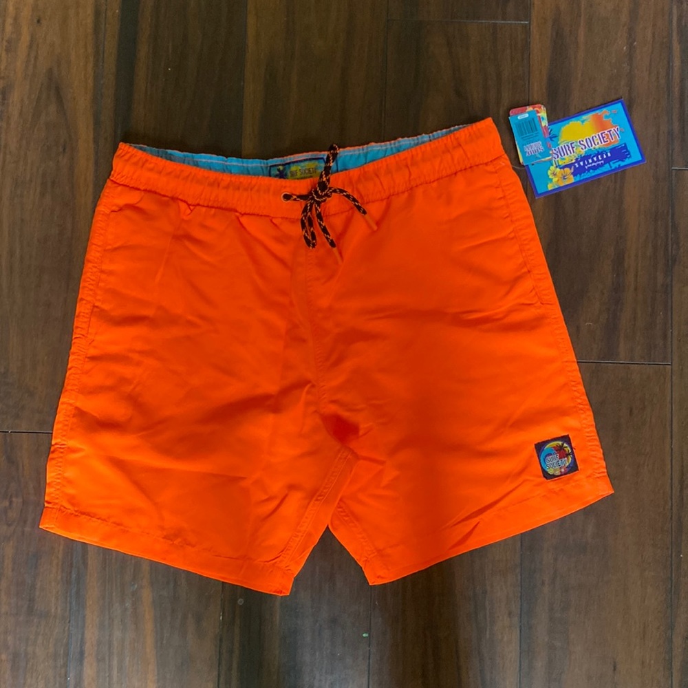 Neon Orange Men swim trunks